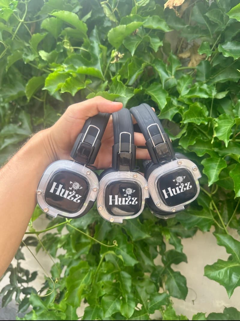 Premium silent disco headphones with Hi-Fi sound quality in Bali