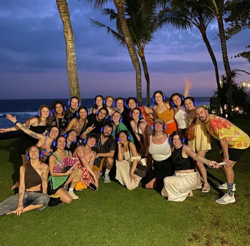 Silent disco beach club party in Bali